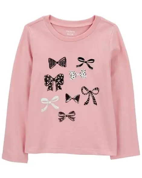 Carters Toddler Long-Sleeve Graphic Tee Pink 4T