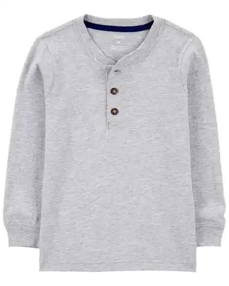 Carters Toddler Long-Sleeve Henley Tee Heather 4T