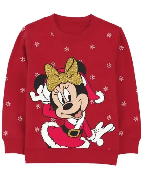 Carters Toddler Minnie Mouse Christmas Pullover Red 2T