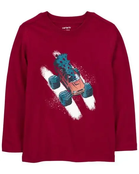 Carters Toddler Monster Truck Graphic Tee Red 2T