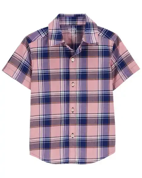 Carters Toddler Plaid Button-Down Shirt Multi 2T