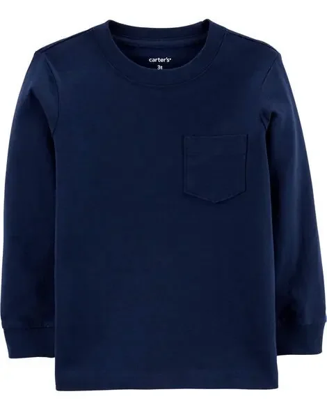 Carters Toddler Pocket Jersey Tee Navy 5T