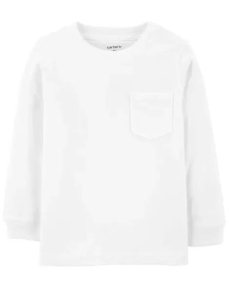 Carters Toddler Pocket Jersey Tee White 4T