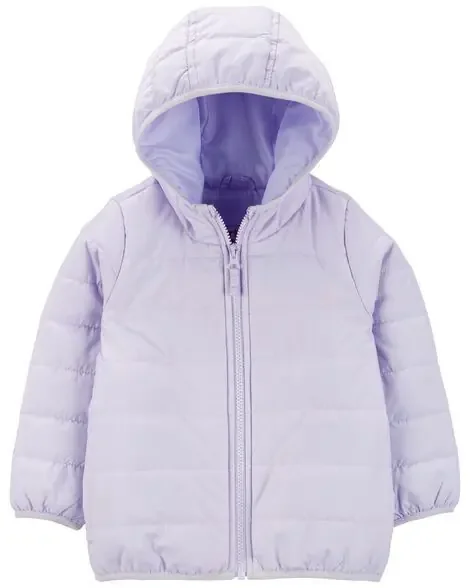 Carters Toddler Pocket Puffer Purple 2T
