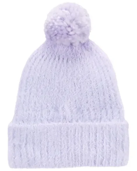 Carters Toddler Pom Pom Beanie Lavender 2T4T