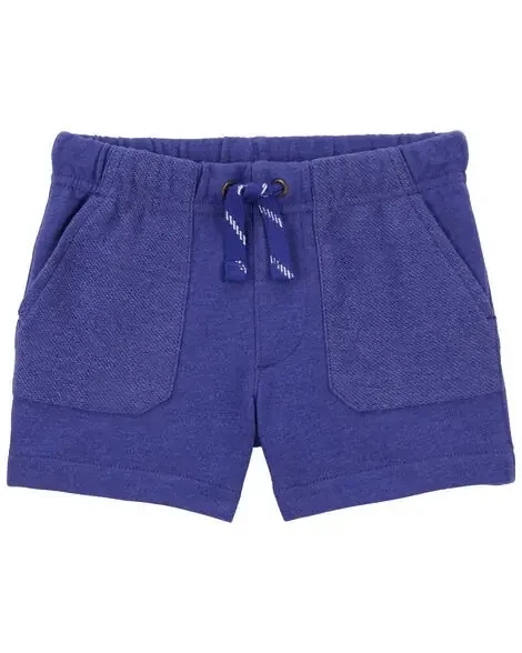 Carters Toddler Pull-On Reverse Pockets French Terry Shorts Blue 2T