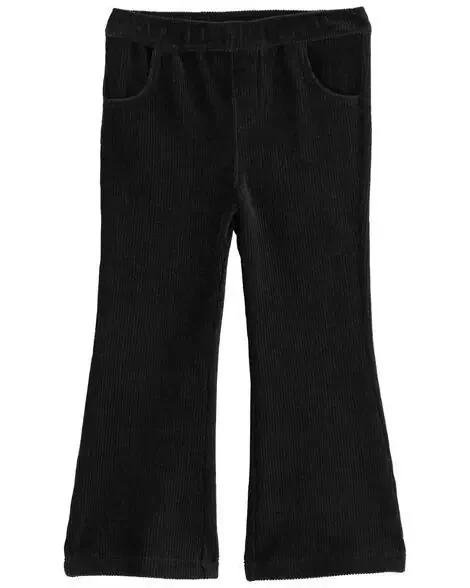 Carters Toddler Pull-On Velour Flare Pants Black 2T