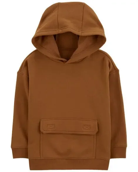 Carters Toddler Pullover Fleece Hoodie Brown 5T