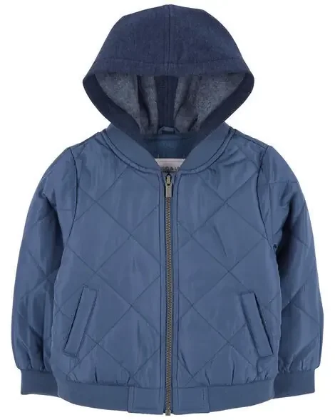 Carters Toddler Quilted Bomber Jacket Blue 4T