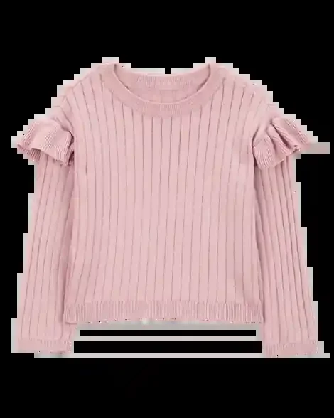 Carters Toddler Ribbed Long-Sleeve Sweater – Pink Pink 2T
