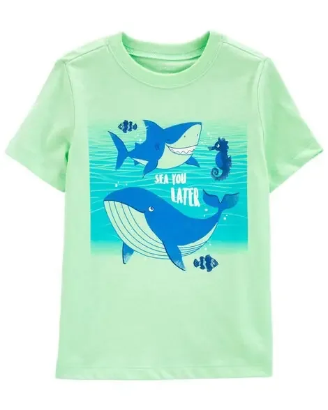 Carters Toddler Sea Animals Graphic Tee Green 2T