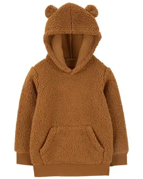 Carters Toddler Sherpa Hoodie Brown 5T