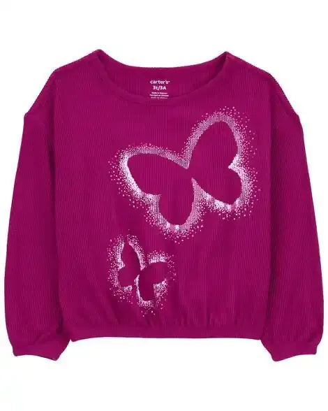 Carters Toddler Shine Like A Star Metallic Thermal Top Pink 3T