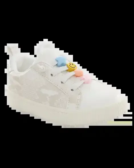 Carters Toddler Snakeskin Tug-And-Go Sneakers Ivory 11