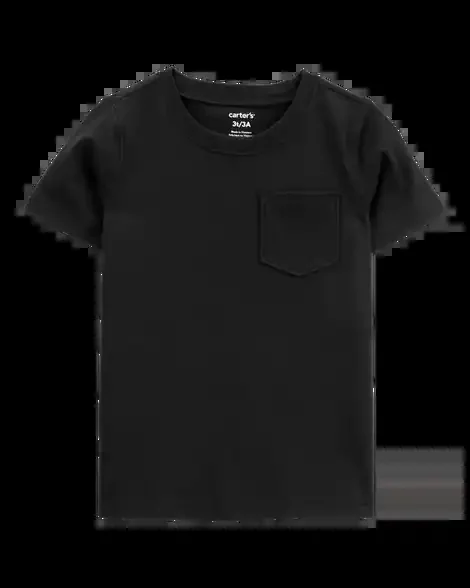 Carters Toddler Solid Cotton Blend Short-Sleeve Tee – Black Black 5T