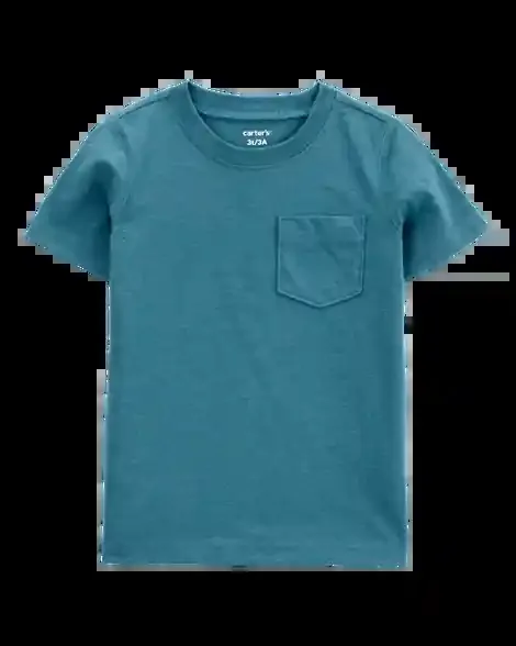 Carters Toddler Solid Knit Short-Sleeve Tee – Blue Teal 2T