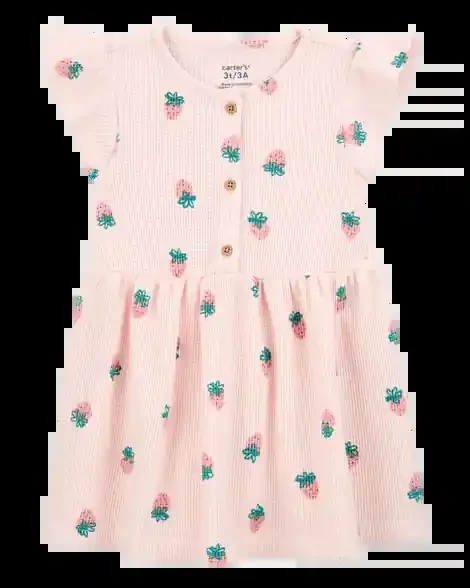 Carters Toddler Strawberry Thermal Dress Pink 3T