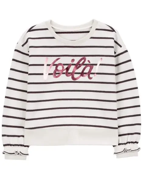 Carters Toddler Striped French Terry Long-Sleeve Pullover Multi 3T