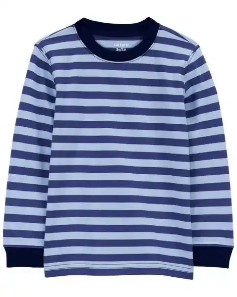 Carters Toddler Striped Long-Sleeve Tee Blue 5T