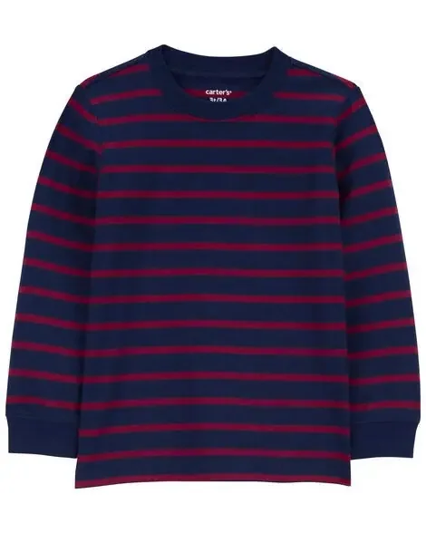 Carters Toddler Striped Long-Sleeve Tee Red/Navy 2T