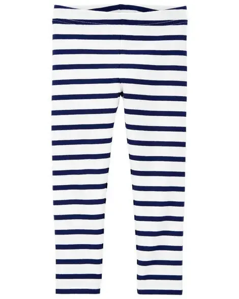 Carters Toddler Striped Stretch Leggings Navy 2T