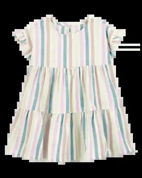 Carters Toddler Striped Tiered Linen Dress Multi 3T