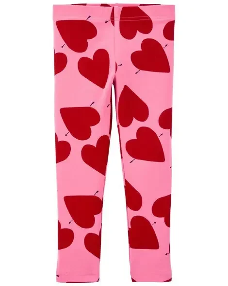 Carters Toddler Valentine‘s Day Heart Leggings Pink/Red 2T