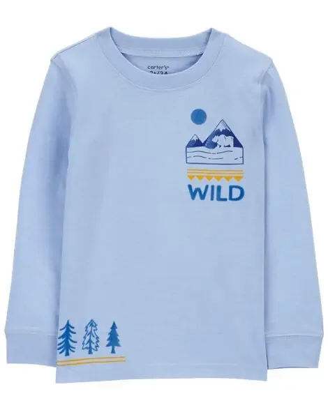Carters Toddler Wild Bear Graphic Tee Blue 3T