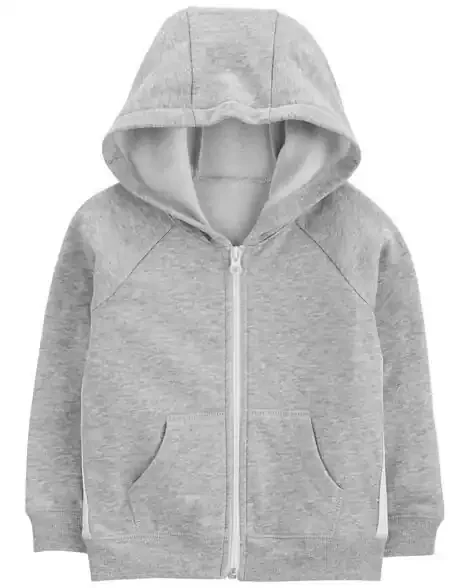 Carters Toddler Zip-Up Fleece Hoodie Grey 3T