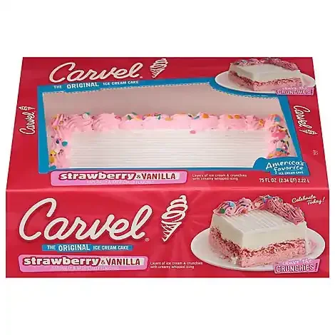 Carvel Family Sheet Strawberry / Vanilla Ice Cream Cake – 3.242LB