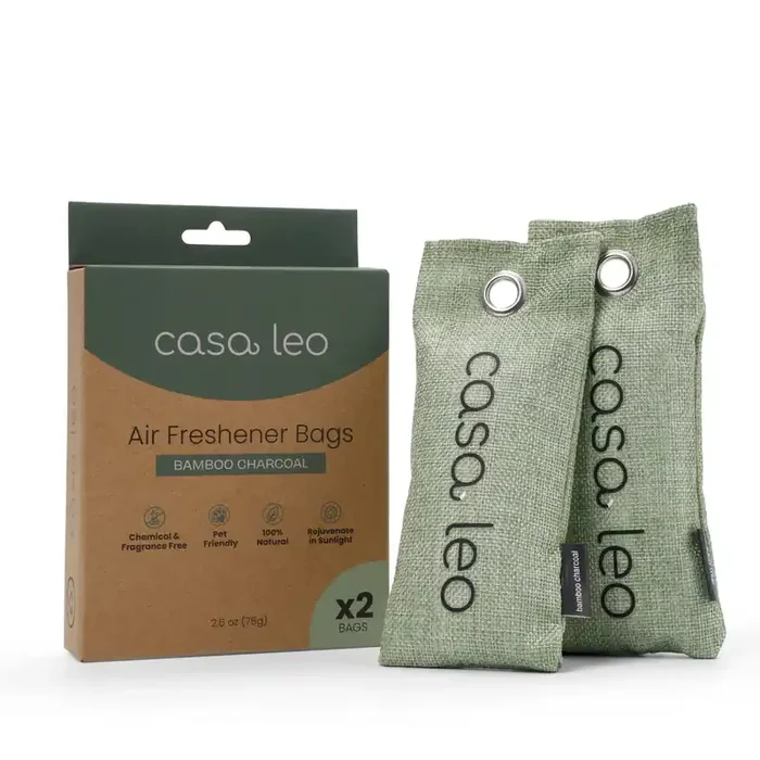 Casa Leo Leo‘s Loo Bamboo Charcoal Air Freshener Bags for Cats, Pack of 2