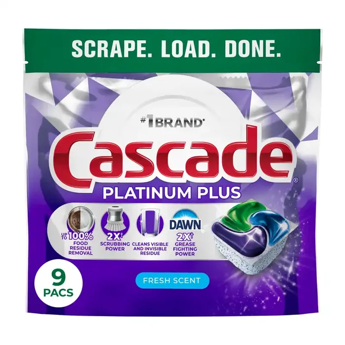 Cascade Action Pacs Platinum Plus Fresh Scent Dishwashing Tabs 9 Count