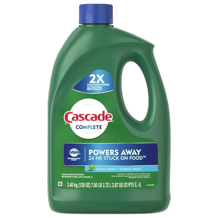 Cascade Complete Gel Dishwasher Detergent, Fresh Scent, 120 oz
