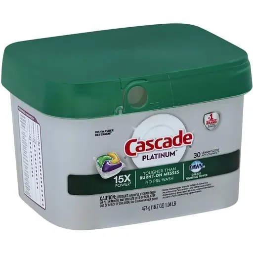 Cascade Dishwasher Detergent, Lemon Scent, Action Pacs 30 Pacs
