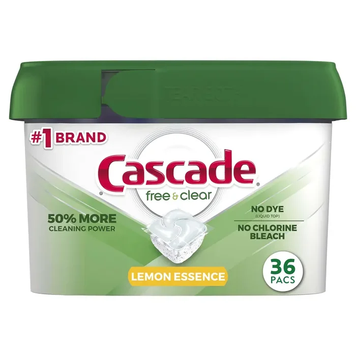 Cascade Free & Clear Lemon Essence Dishwasher Detergent Actionpacs