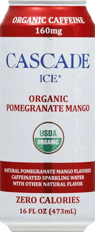 Cascade Ice Organic Caffeinated Pomegranate Mango Sparkling Water- 16 oz