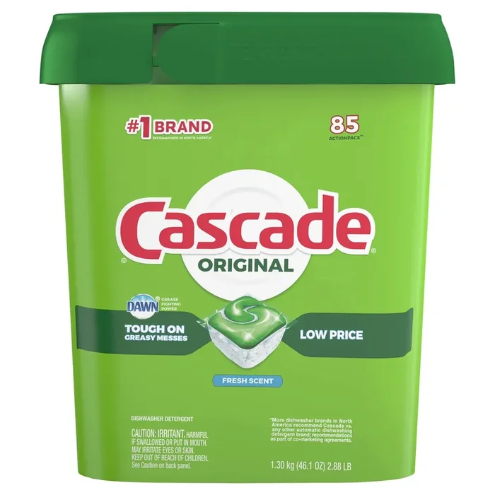 Cascade Original Dishwasher Pods, ActionPacs Dishwasher Detergent Tabs, Fresh Scent – 85ct
