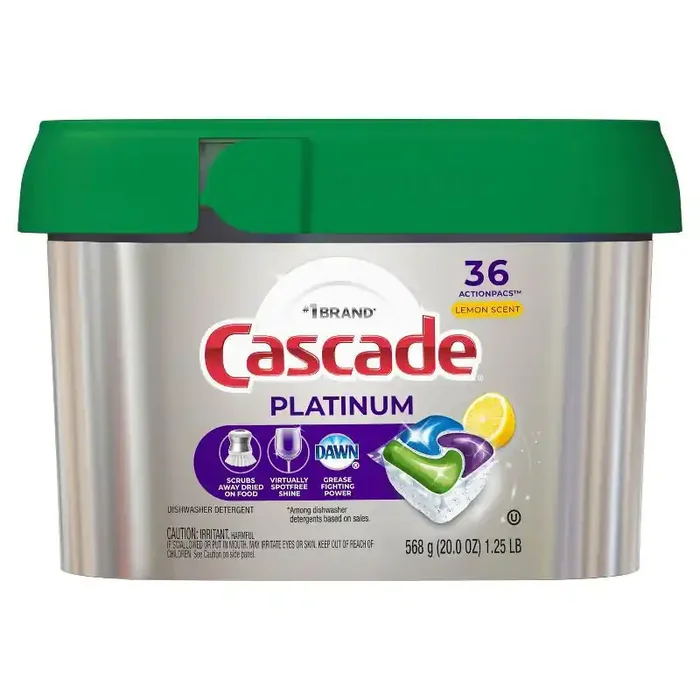 Cascade Platinum ActionPacs Dishwasher Detergent, Lemon Scent
