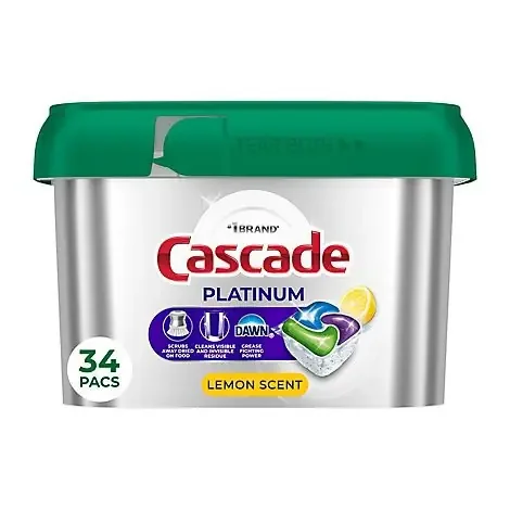 Cascade Platinum Actionpacs, Lemon Scent – 34 Ct. – 34 CT