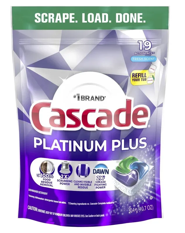 Cascade Platinum Plus 19 -Count Fresh Scent Dishwasher Detergent
