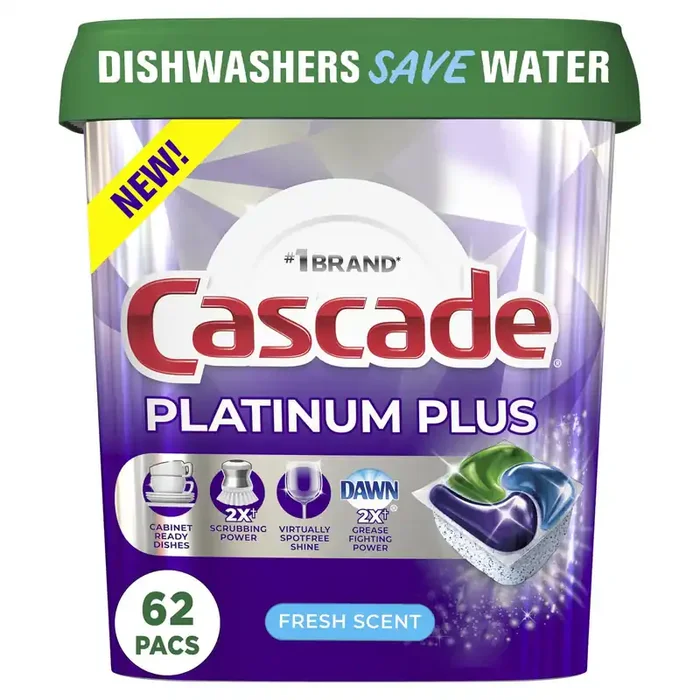 Cascade Platinum Plus 62 -Count Fresh Scent Dishwasher Detergent