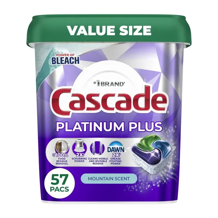 Cascade Platinum Plus ActionPacs Dishwasher Detergent – Mountain Scent