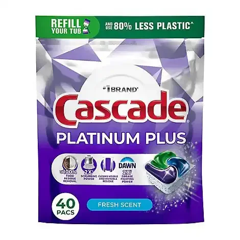 Cascade Platinum Plus Actionpacs Fresh Scent 40 Ct – 40 CT
