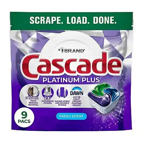 Cascade Platinum Plus Actionpacs, Fresh Scent – 9 Ct. – 9 CT
