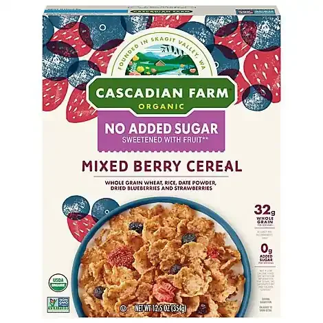 Cascadian Farm Organic No Added Sugar Mixed Berry Cereal – 12.5 OZ