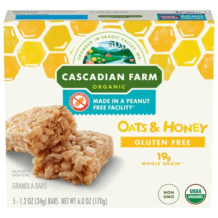 Cascadian Farm Organic Oats & Honey Granola Bars – 5 ct