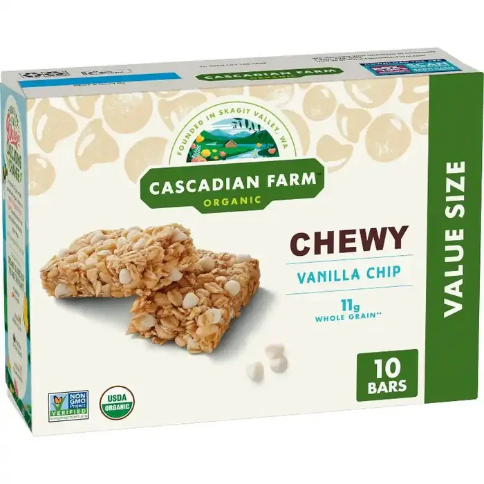 Cascadian Farm Organic Vanilla Chip Granola Bars – 10ct