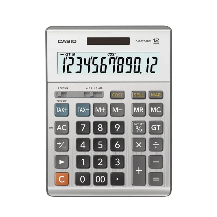 Casio Basic Calculator – Light Gold (DM-1200BM)