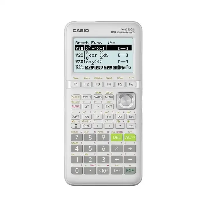 Casio FX-9750GIII Graphing Calculator – White SAT & AP Exam Approved, 60KB Storage