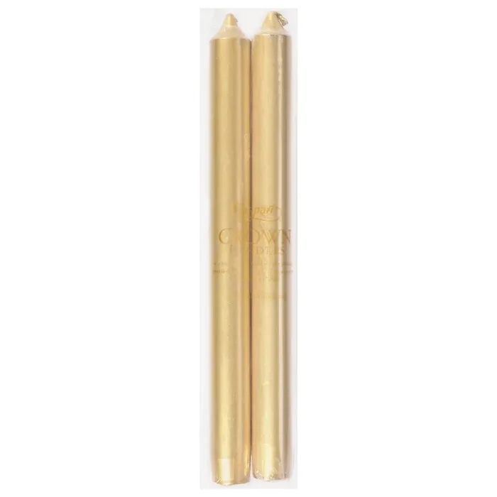 Caspari 10 Inch Gold Crown Candles 2 ea